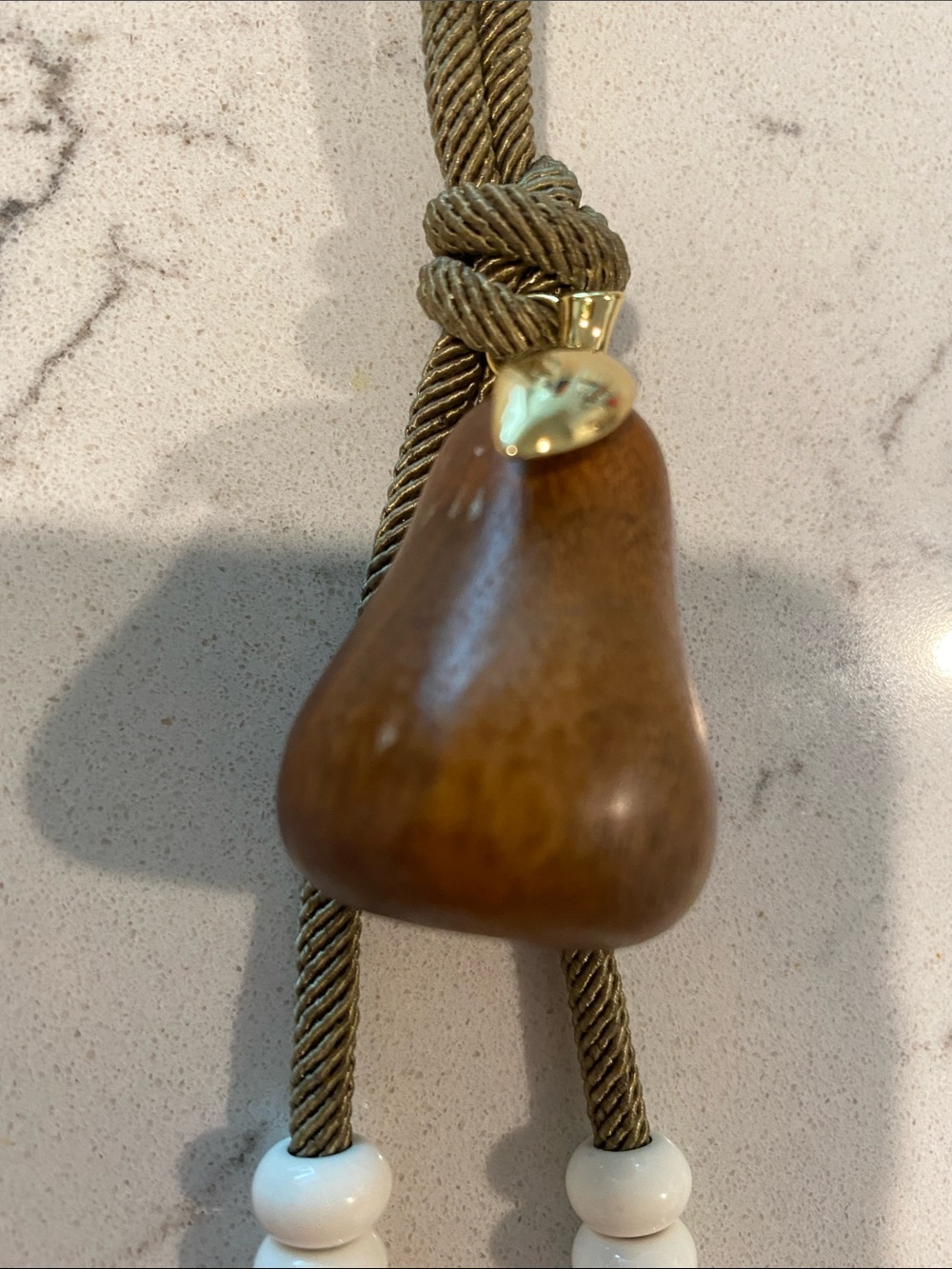 Madewell wood pear Beaded Tassel Keychain/ bag Charm - Picture 3 of 4